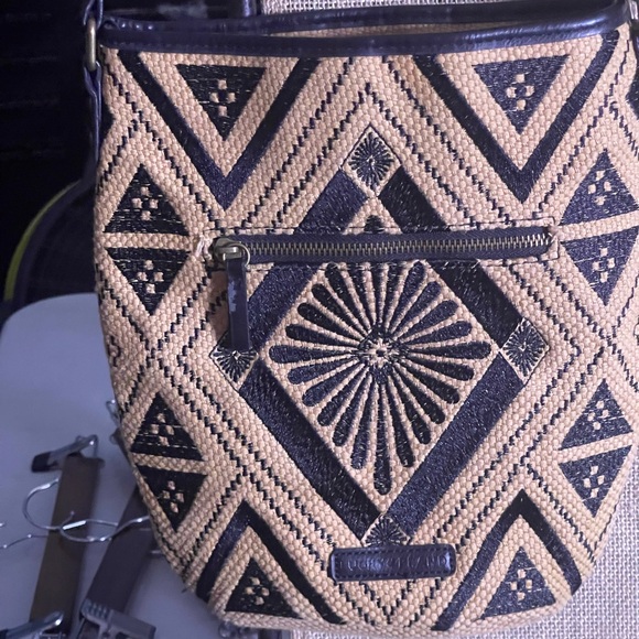 This Lucky Brand Maya Jute Hippie Crossbody Bucket Bag Purse - Picture 7 of 8